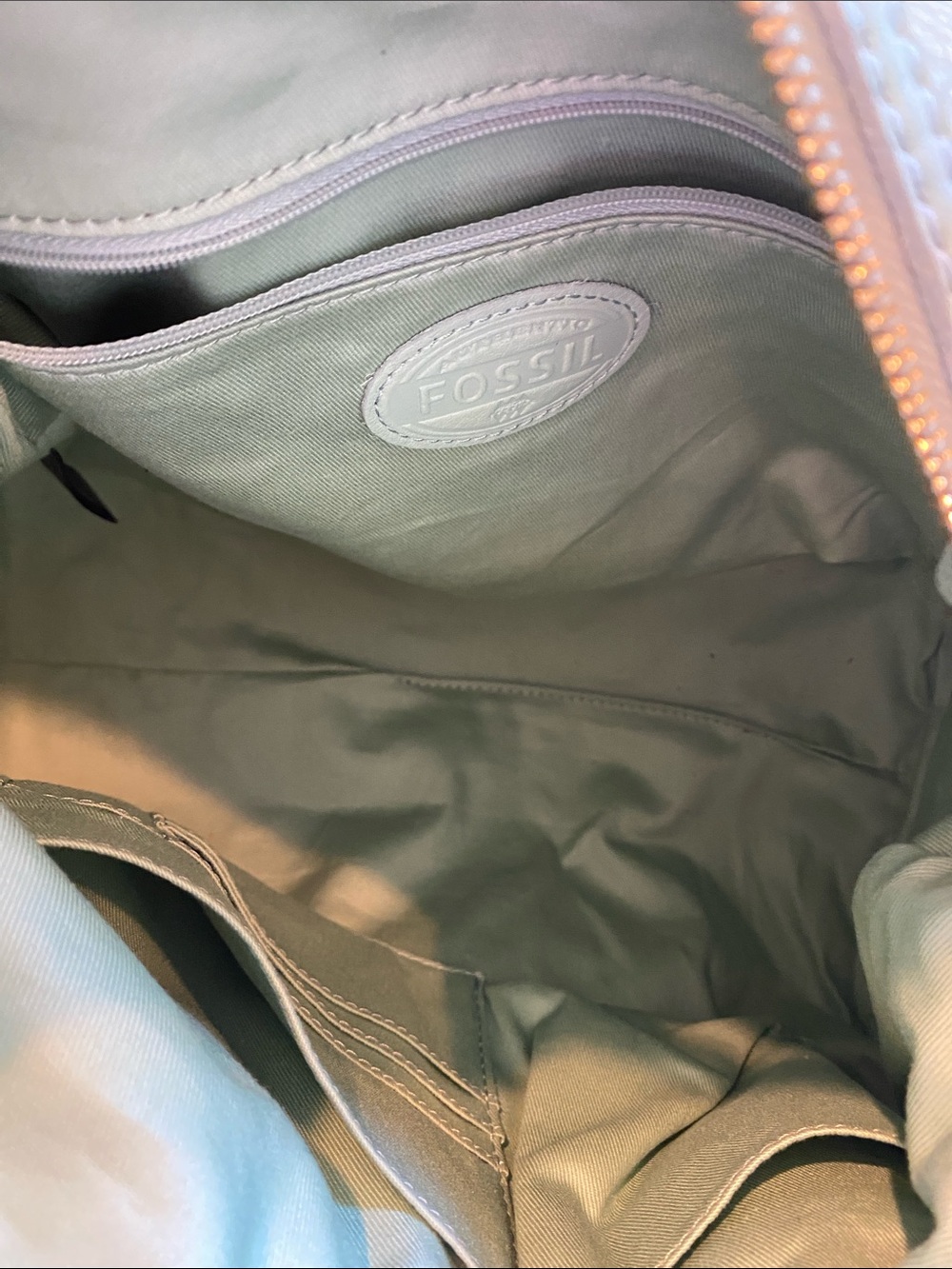 FOSSIL Mint Leather Satchel - Picture 5 of 5